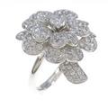 K18WG フラワー ダイヤモンドリング