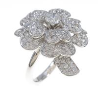 K18WG フラワー ダイヤモンドリング