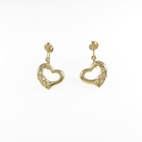 K18YG ハート ダイヤモンドイヤリング