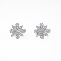 【リメイク】K18WG フラワー ダイヤモンドピアス