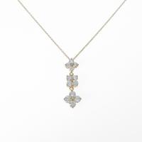 【リメイク】K18YG フラワー ダイヤモンドネックレス