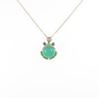 K18YG フロッグ カルセドニーネックレス