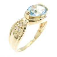 K18YG ブルートパーズリング