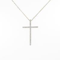 K18YG クロス ダイヤモンドネックレス