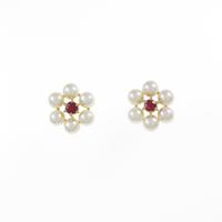 ミキモト フラワー アコヤパールピアス