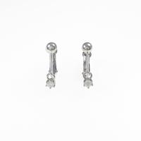 K14WG ソリティア ダイヤモンドイヤリング