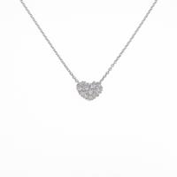 K18WG ハート ダイヤモンドネックレス