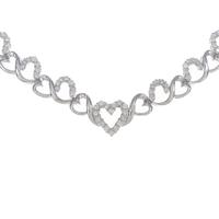 K18WG ハート ダイヤモンドネックレス