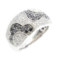 K18WG／K18BG フラワー パヴェ ダイヤモンドリング