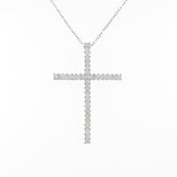 K18WG クロス ダイヤモンドネックレス