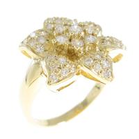 K18YG フラワー ダイヤモンドリング