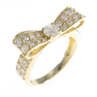 K18YG リボン ダイヤモンドリング