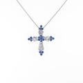 K18WG クロス サファイヤネックレス