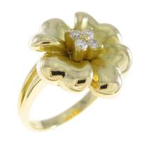 K18YG クローバー ダイヤモンドリング