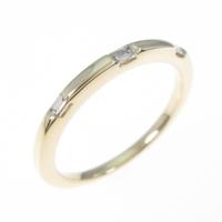 K18YG スリーストーン ダイヤモンドリング