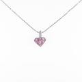 K18WG ハート ピンクサファイヤネックレス