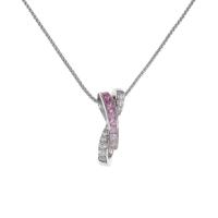 K18WG ピンクサファイヤネックレス