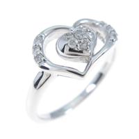 K18WG ハート ダイヤモンドリング
