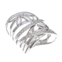 K18WG フラワー ダイヤモンドリング