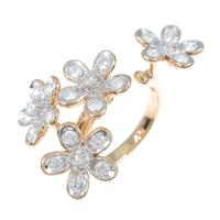 K18PG／K18WG フラワー ダイヤモンドリング