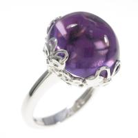 K18WG アメジストリング