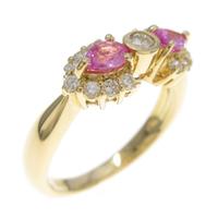 K18YG ピンクサファイヤリング