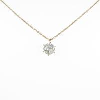 【リメイク】K18YG ソリティア ダイヤモンドネックレス 1．556ct・K・I1・GOOD