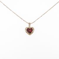 K14PG ハート ガーネットネックレス