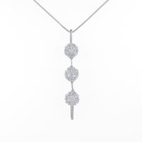 K18WG 2WAY フラワー ダイヤモンドネックレス