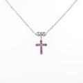 K18WG クロス ルビーネックレス