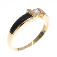 K18YG ソリティア オニキスリング