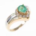 K18YG／PT エメラルドリング