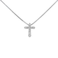 PT／K18WG クロス ダイヤモンドネックレス