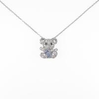 K18WG ベア サファイヤネックレス