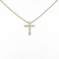 K18YG クロス ダイヤモンドネックレス
