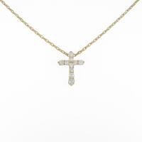 K18YG クロス ダイヤモンドネックレス