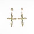 K18YG クロス ペリドットイヤリング