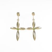 K18YG クロス ペリドットイヤリング