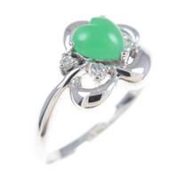 K18WG ハート カルセドニーリング