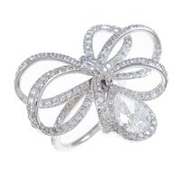 K18WG ダイヤモンドリング 1．038ct・F・SI2・ペアシェイプ