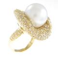 K18YG シロチョウパールリング