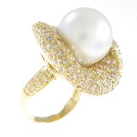 K18YG シロチョウパールリング