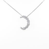 K18WG ムーン ダイヤモンドネックレス