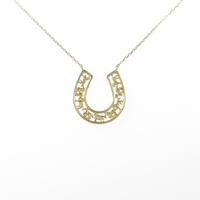 K18YG ホースシュー ダイヤモンドネックレス