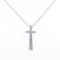 K18WG クロス ダイヤモンドネックレス