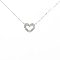 K18WG ハート ダイヤモンドネックレス