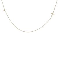 K10PG クロス×ハート ダイヤモンドネックレス