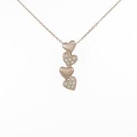 K18PG ハート ダイヤモンドネックレス