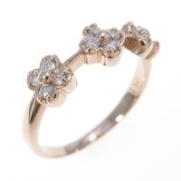 K18PG フラワー ダイヤモンドリング