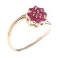 K18PG フラワー ルビーリング